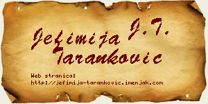 Jefimija Taranković vizit kartica